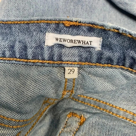 We Wore What Jeans Denim Mom Jean Boot Cut Button Fly Light Blue Y2K Size 29 - Picture 6 of 8
